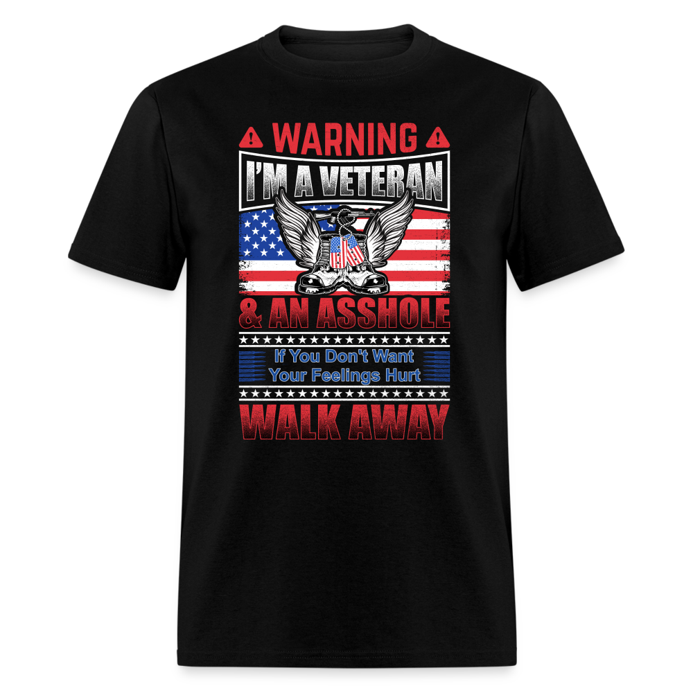 Warning I'm A Veteran T-Shirt - black