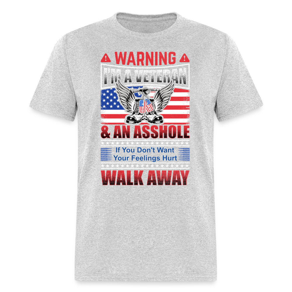 Warning I'm A Veteran T-Shirt - heather gray