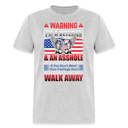 Warning I'm A Veteran T-Shirt - heather gray