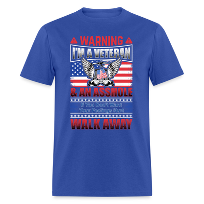 Warning I'm A Veteran T-Shirt - royal blue