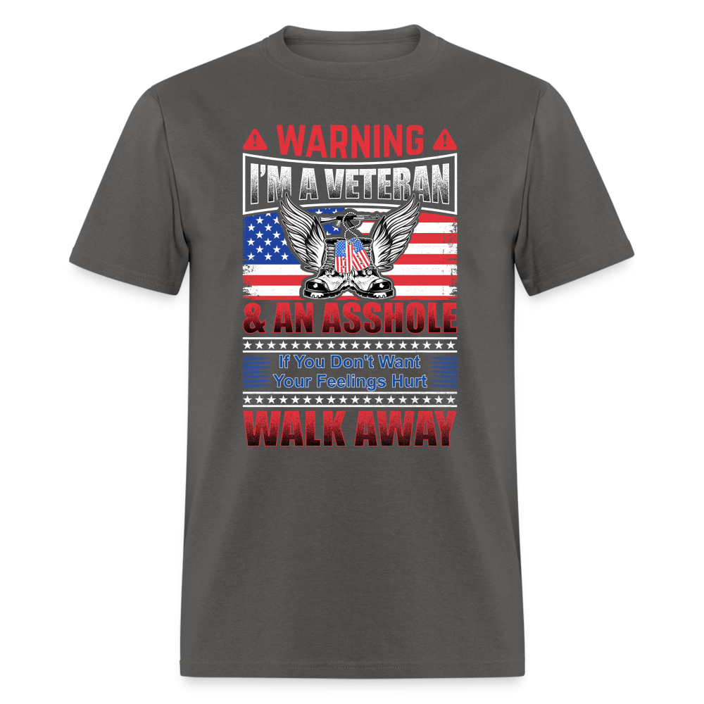 Warning I'm A Veteran T-Shirt - charcoal