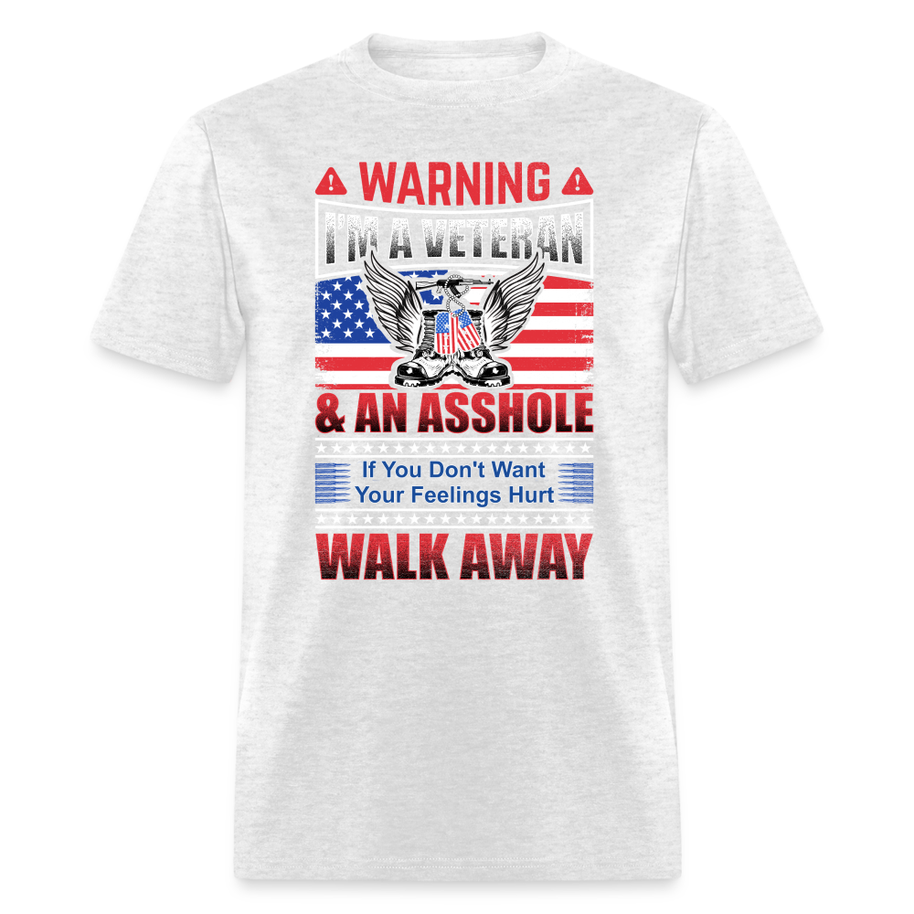 Warning I'm A Veteran T-Shirt - light heather gray