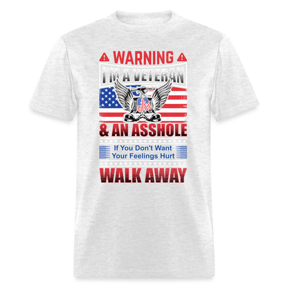 Warning I'm A Veteran T-Shirt - light heather gray