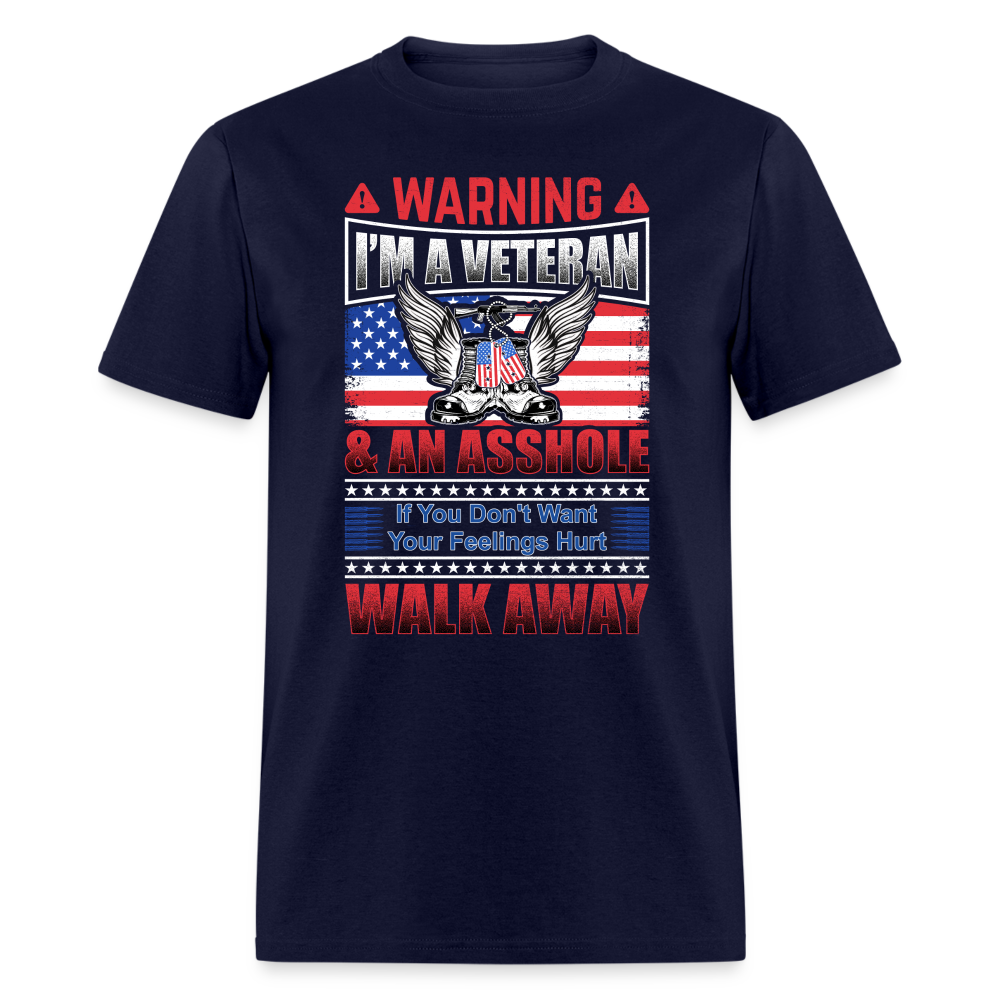 Warning I'm A Veteran T-Shirt - navy