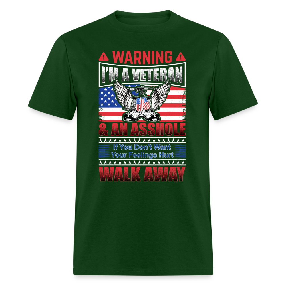 Warning I'm A Veteran T-Shirt - forest green