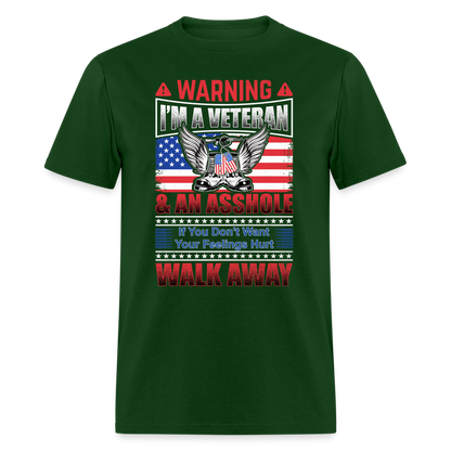 Warning I'm A Veteran T-Shirt - forest green