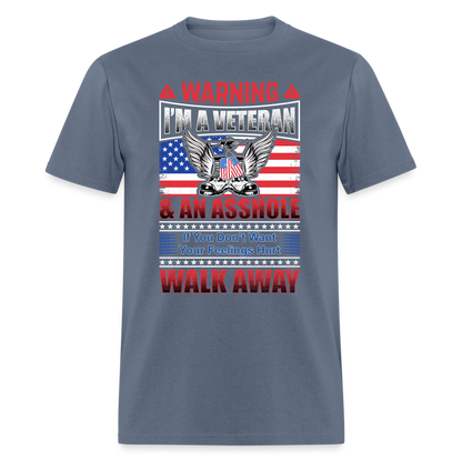 Warning I'm A Veteran T-Shirt - denim