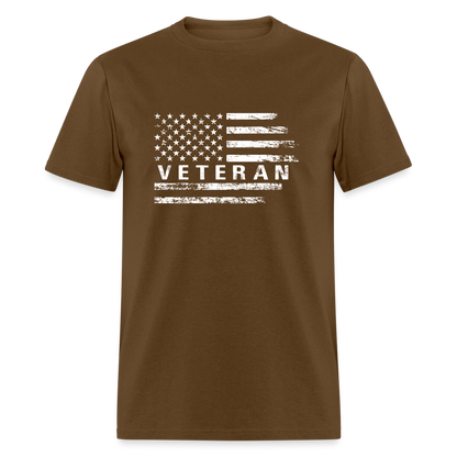 Veteran T-Shirt with Flag - brown