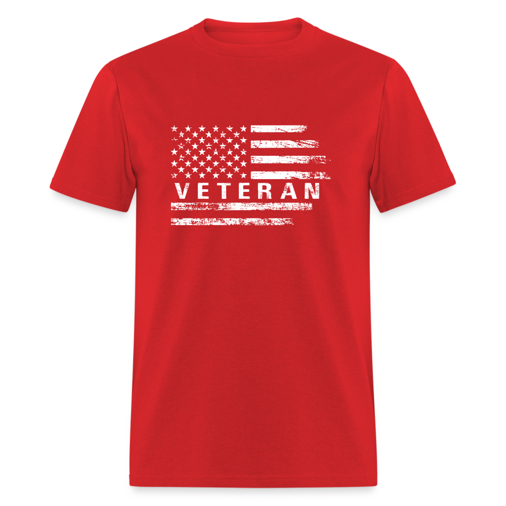 Veteran T-Shirt with Flag - red