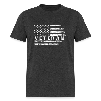 Veteran T-Shirt with Flag - heather black