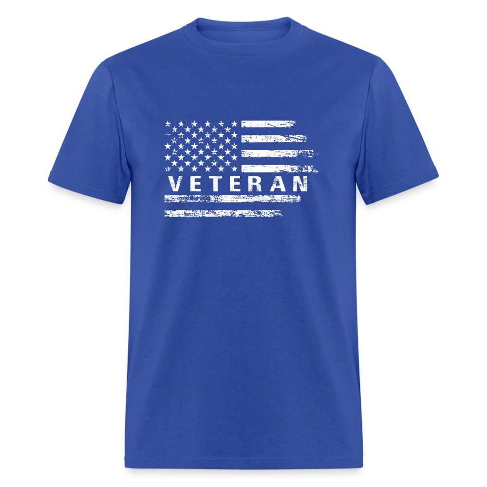 Veteran T-Shirt with Flag - royal blue