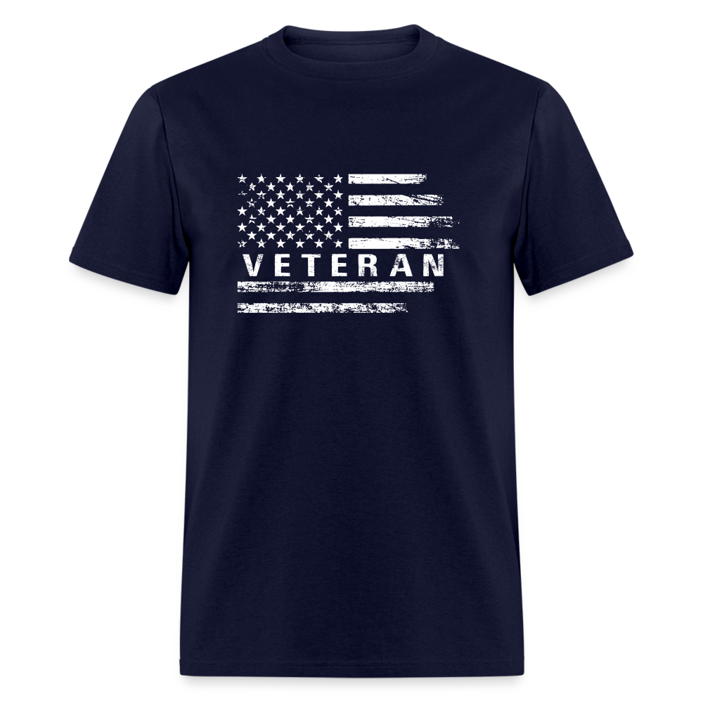 Veteran T-Shirt with Flag - navy
