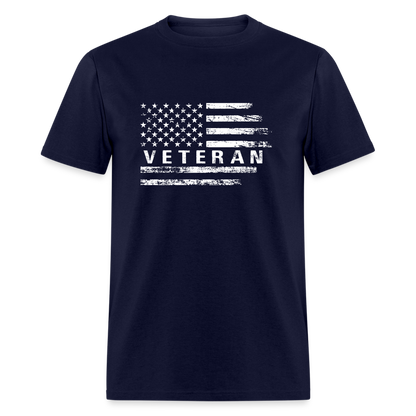 Veteran T-Shirt with Flag - navy