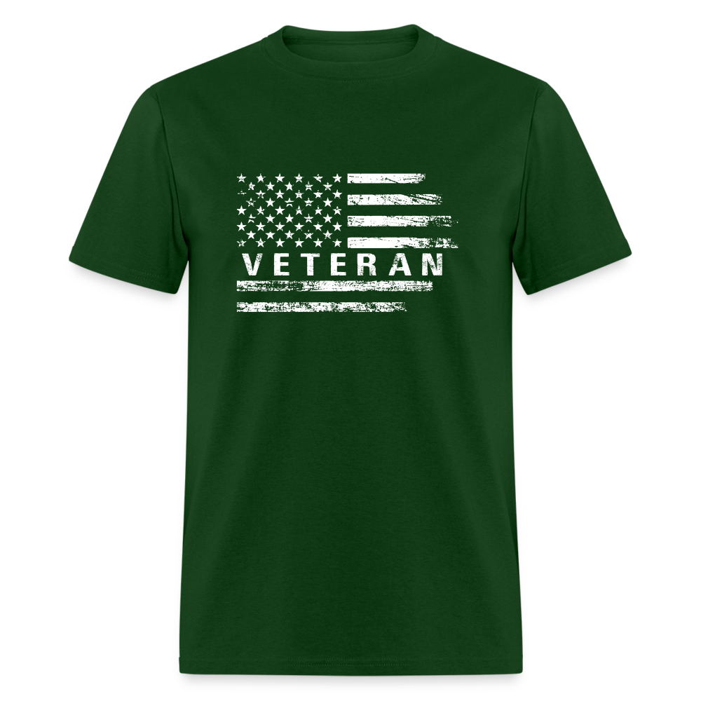 Veteran T-Shirt with Flag - forest green