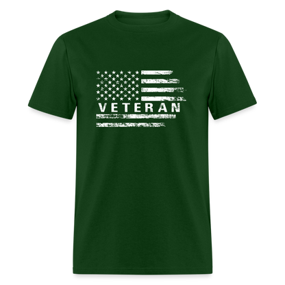 Veteran T-Shirt with Flag - forest green