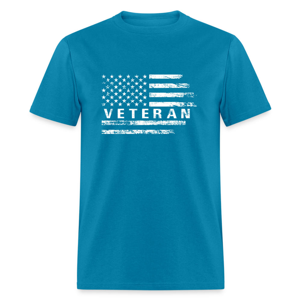 Veteran T-Shirt with Flag - turquoise