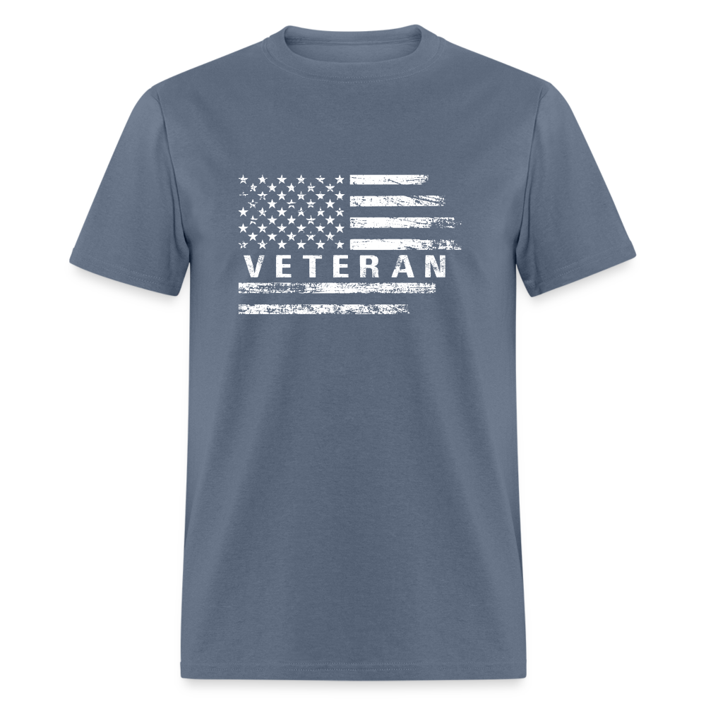 Veteran T-Shirt with Flag - denim