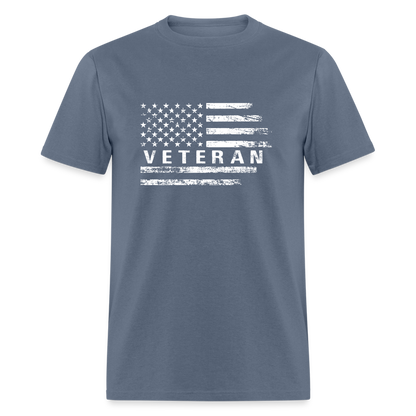 Veteran T-Shirt with Flag - denim