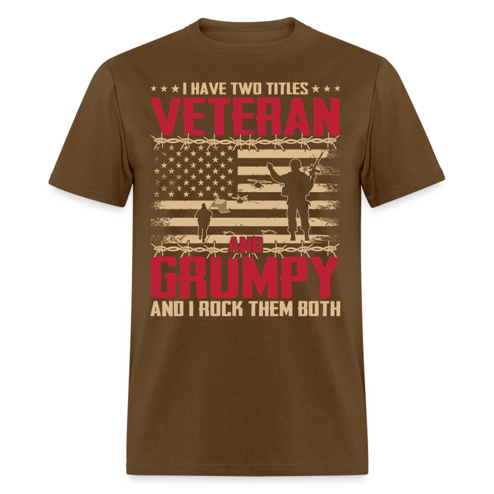 Grumpy Veteran T-Shirt - brown