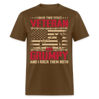 Grumpy Veteran T-Shirt - brown