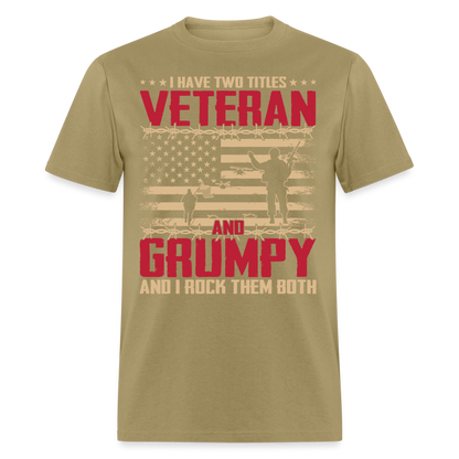 Grumpy Veteran T-Shirt - khaki