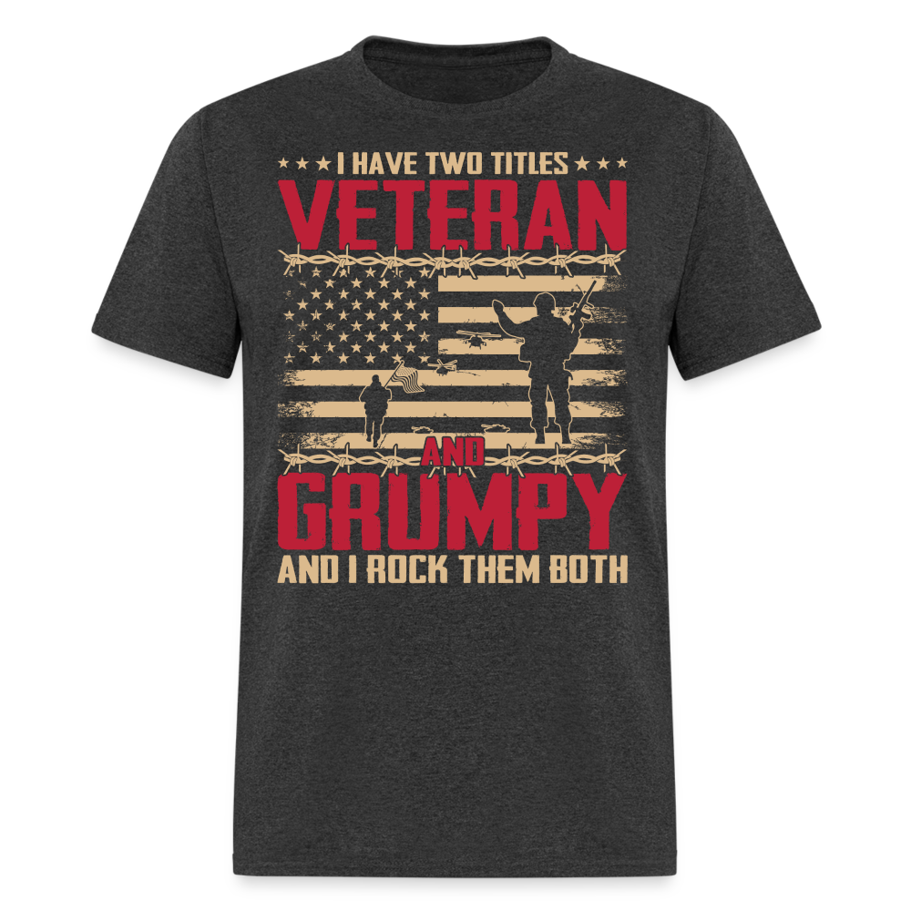 Grumpy Veteran T-Shirt - heather black