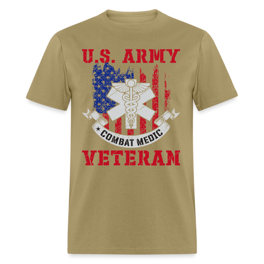 US Army Combat Medic Veteran T-Shirt - khaki