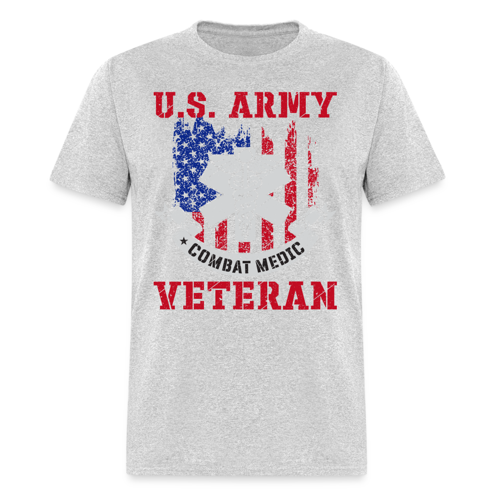 US Army Combat Medic Veteran T-Shirt - heather gray