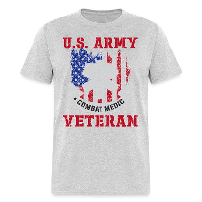 US Army Combat Medic Veteran T-Shirt - heather gray