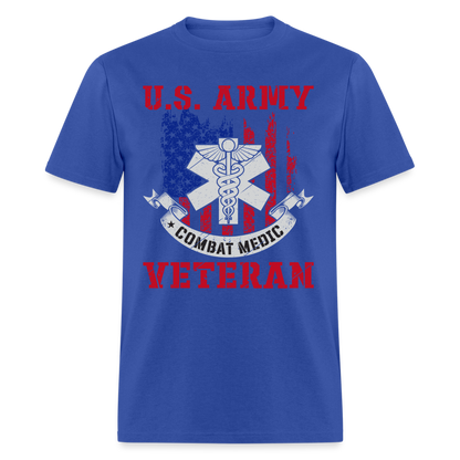 US Army Combat Medic Veteran T-Shirt - royal blue