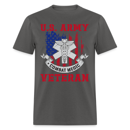 US Army Combat Medic Veteran T-Shirt - charcoal