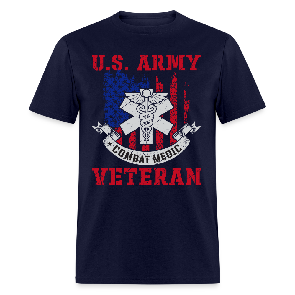 US Army Combat Medic Veteran T-Shirt - navy