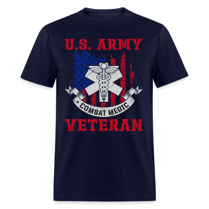 US Army Combat Medic Veteran T-Shirt - navy