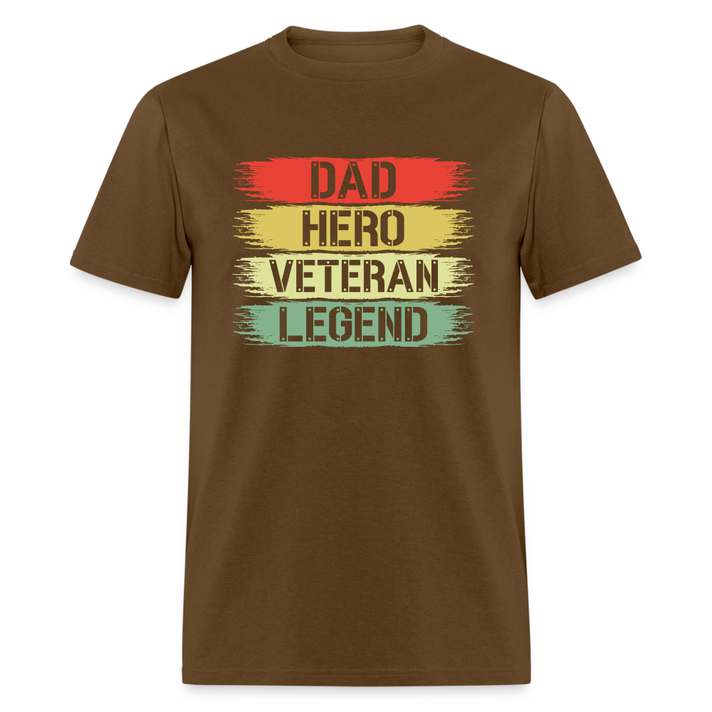 Dad Hero Veteran Legend T-Shirt - brown