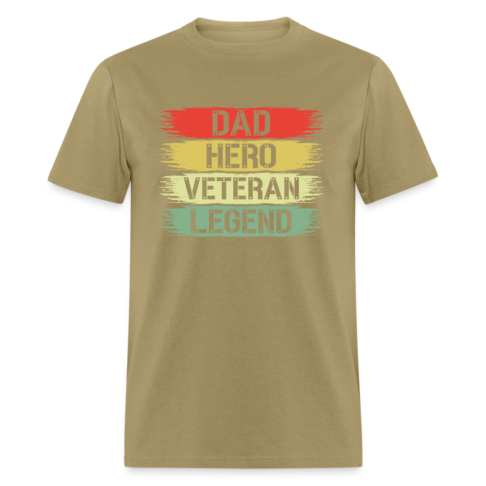 Dad Hero Veteran Legend T-Shirt - khaki