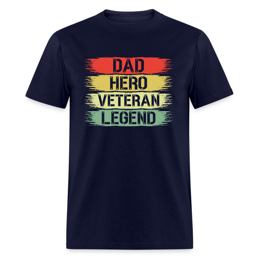 Dad Hero Veteran Legend T-Shirt - navy
