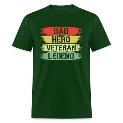 Dad Hero Veteran Legend T-Shirt - forest green