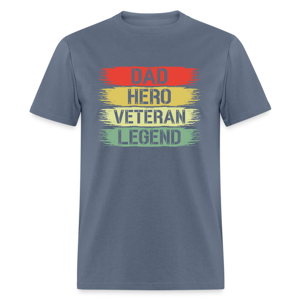 Dad Hero Veteran Legend T-Shirt - denim