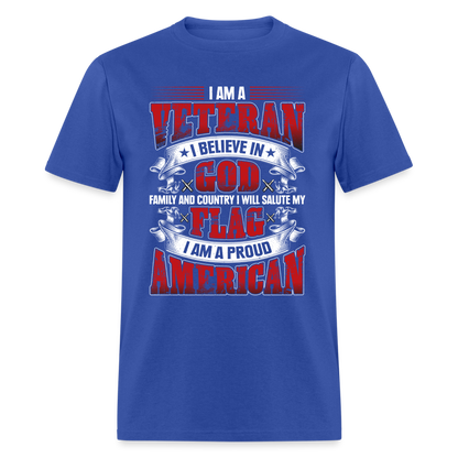 Proud Veteran T-Shirt (Patriotic) - royal blue
