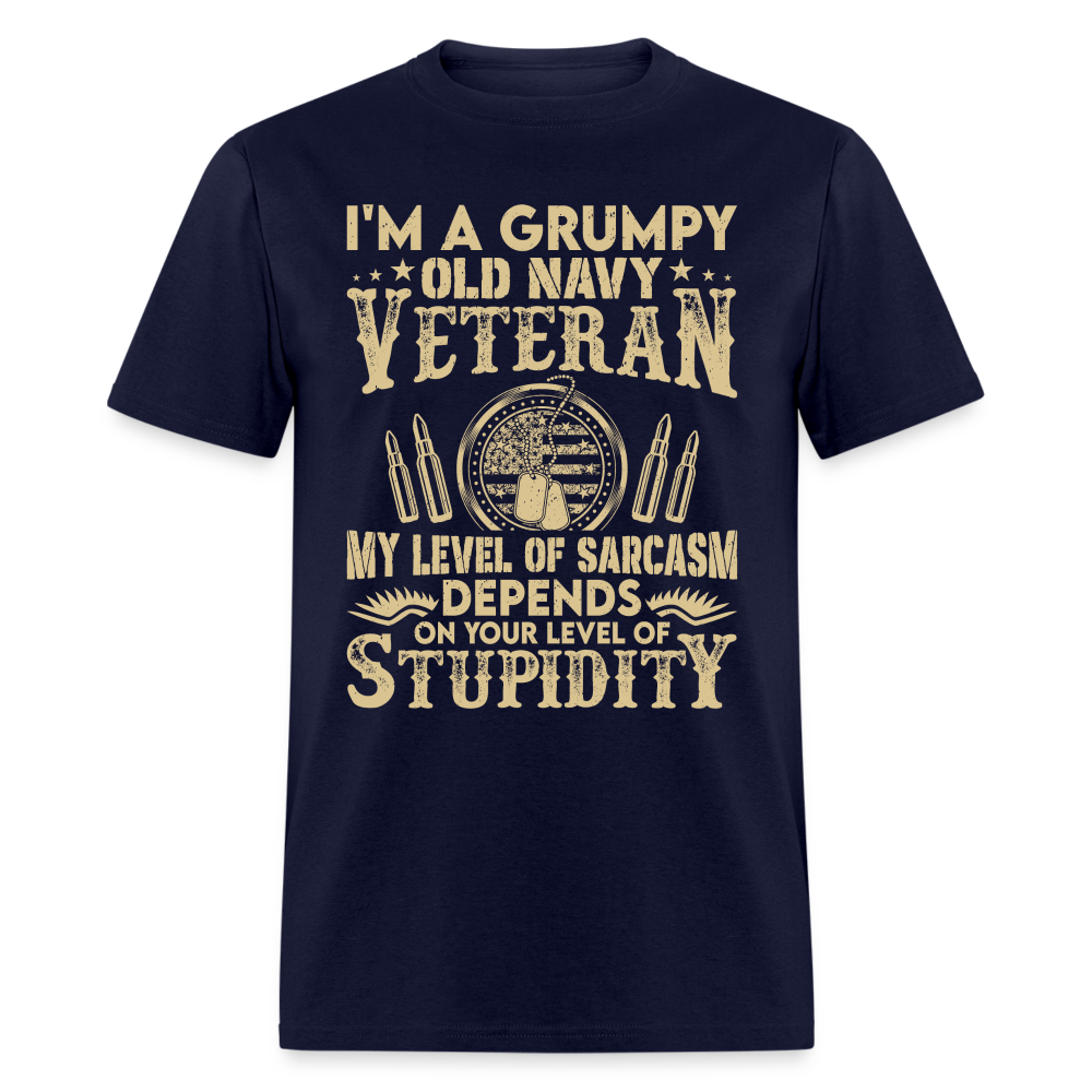 Grumpy Old Navy Veteran T-Shirt - navy