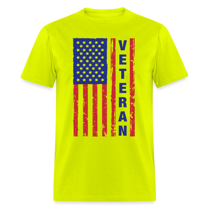 Veteran Flag T-Shirt - safety green