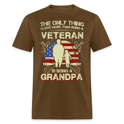 Veteran Grandpa T-Shirt - brown