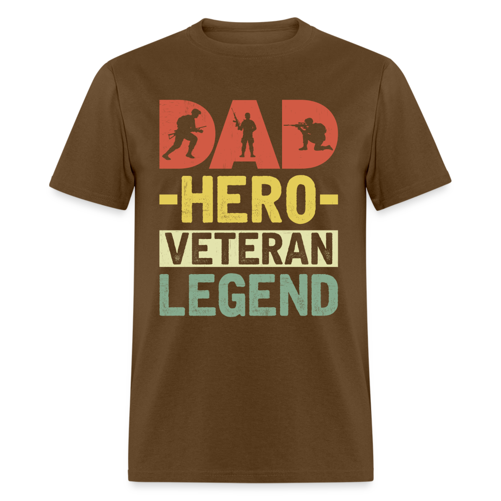 Dad Hero Veteran Legend T-Shirt - brown