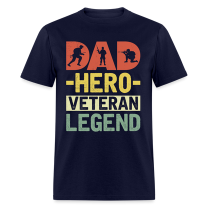 Dad Hero Veteran Legend T-Shirt - navy