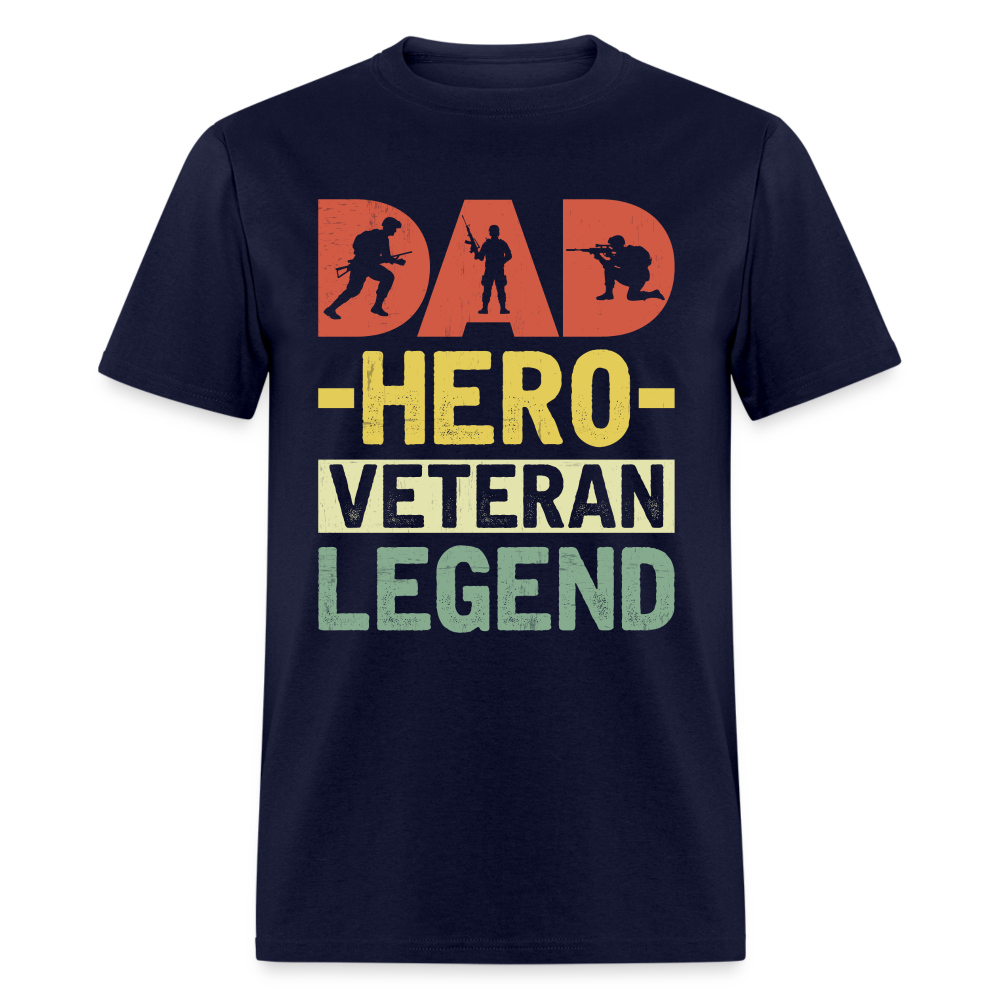 Dad Hero Veteran Legend T-Shirt - navy