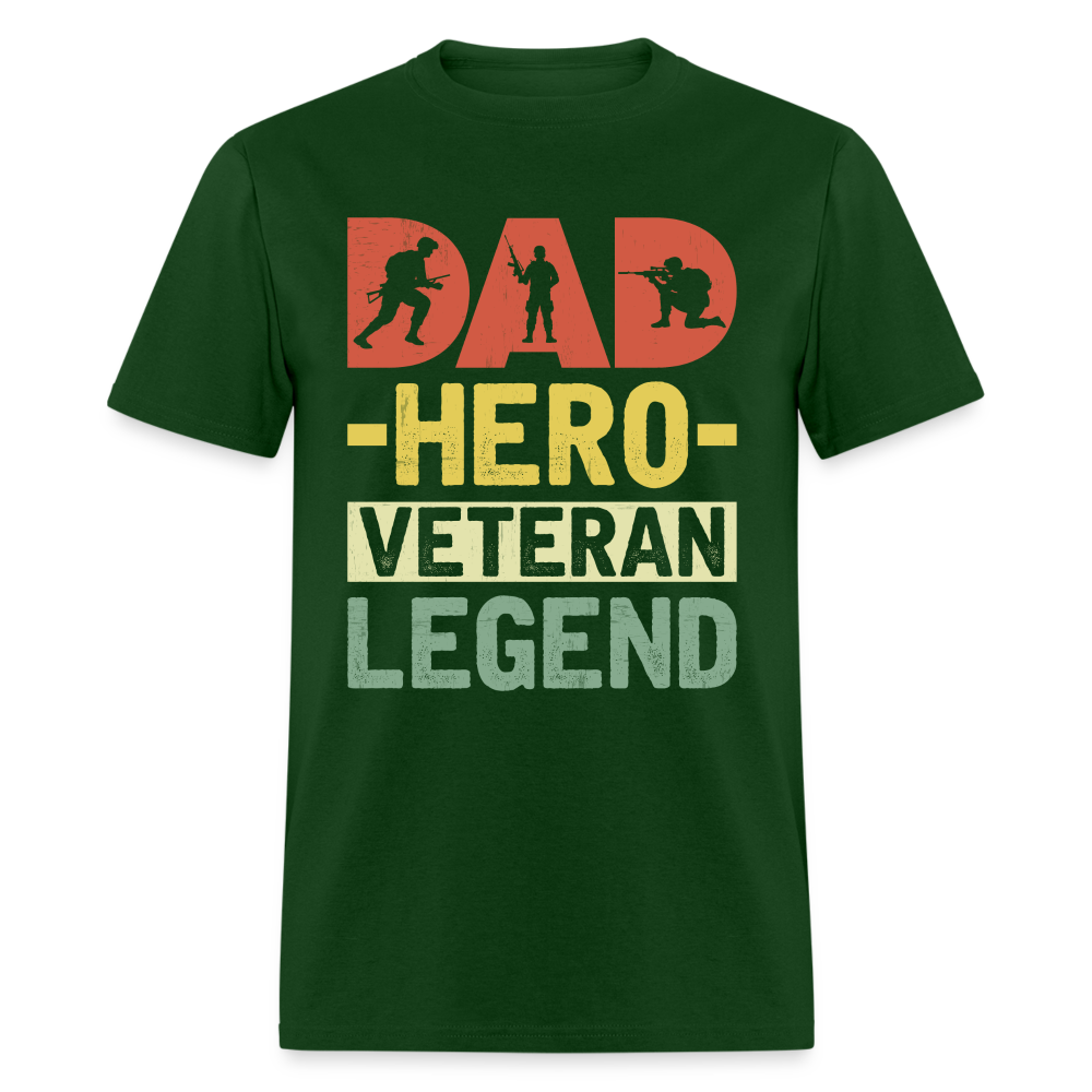 Dad Hero Veteran Legend T-Shirt - forest green