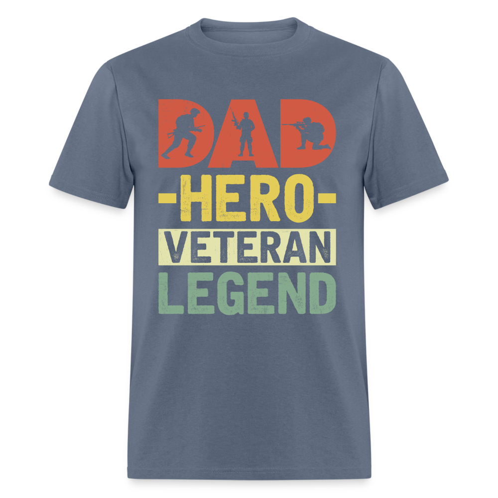 Dad Hero Veteran Legend T-Shirt - denim