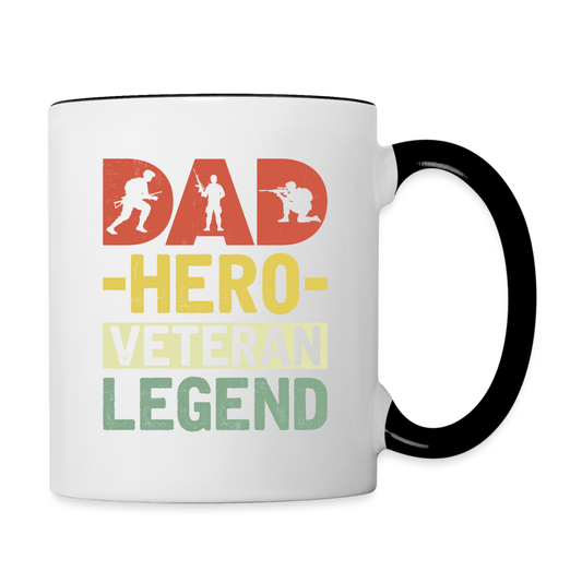 Dad Hero Veteran Legend Coffee Mug - white/black