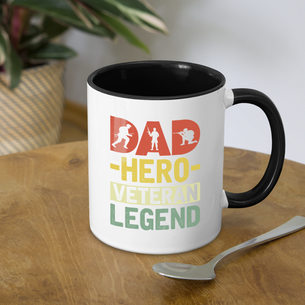 Dad Hero Veteran Legend Coffee Mug - white/black