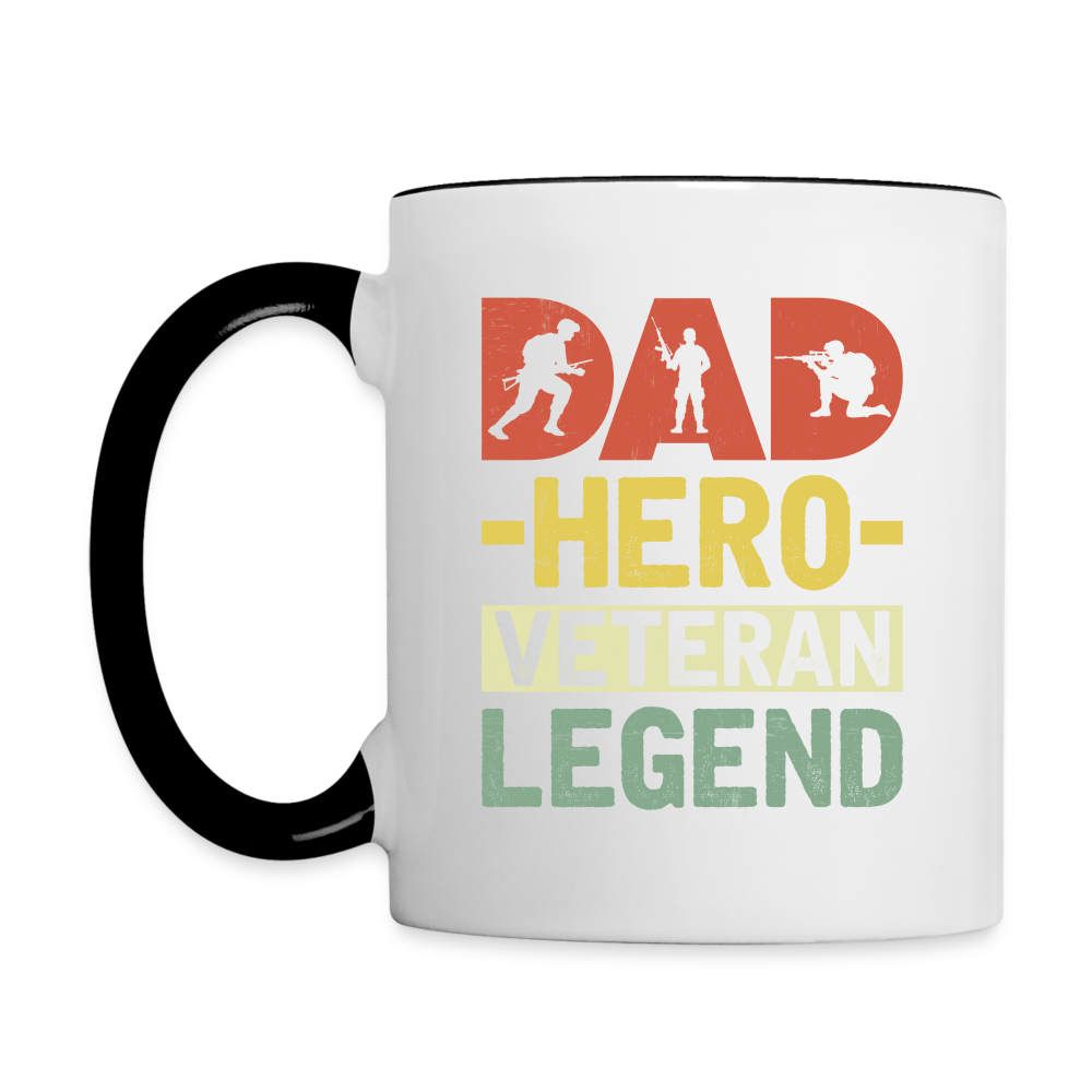 Dad Hero Veteran Legend Coffee Mug - white/black